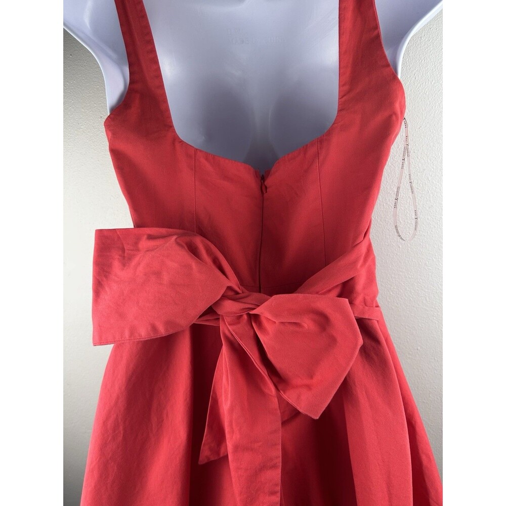 Rare London Red bow back Mini Dress Size 4 Flirty Skater - Picture 8 of 11